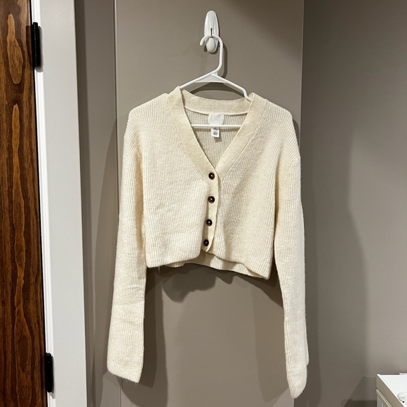 Cream Cropped Cardigan - Picture 1 of 4